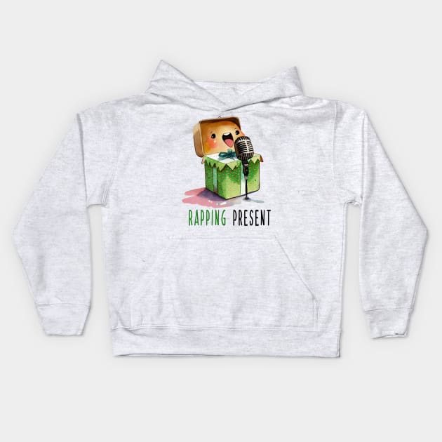 rapping present Kids Hoodie by MZeeDesigns